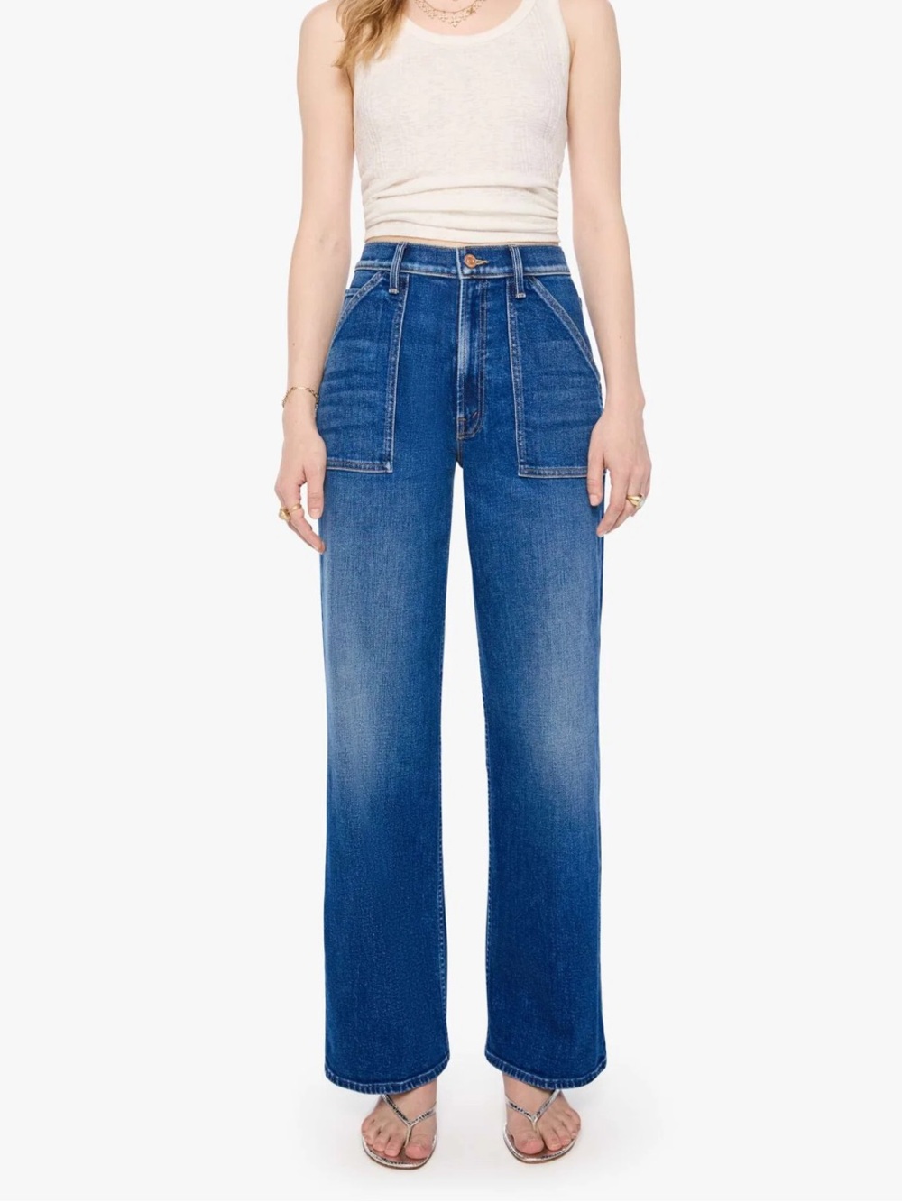MOTHER The Lil Patch Maven Wide Leg Jeans in Spare Me The Drama